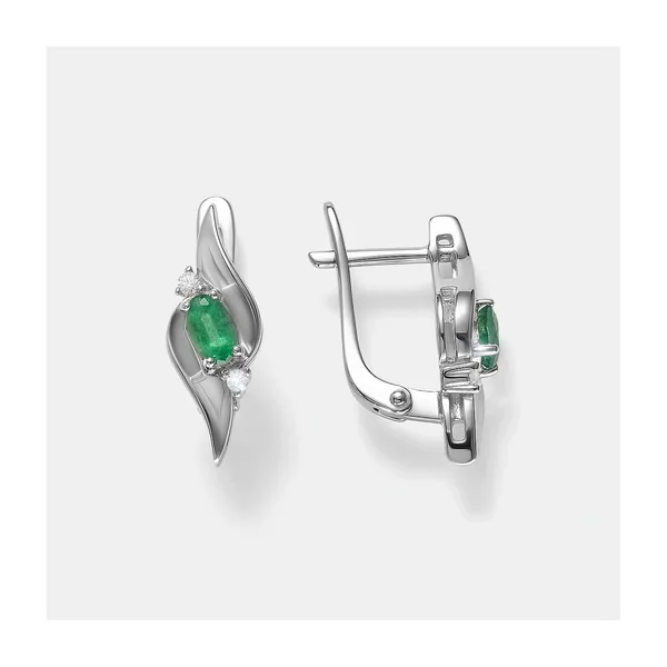 Серебряные серьги с изумрудами — арт. 2093732