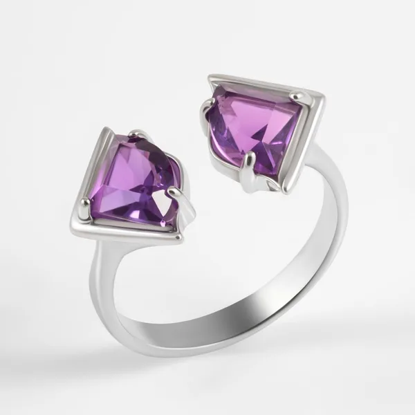 Кольцо из серебра с аметистами — арт. 000-382978