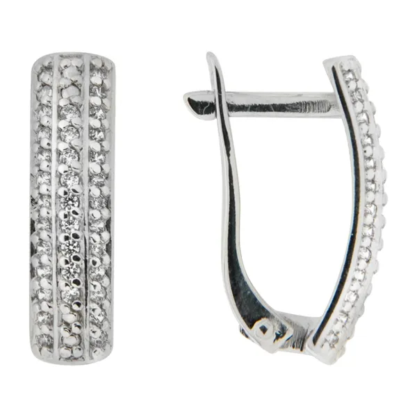 Серьги из серебра с фианитами — арт. 000-276900