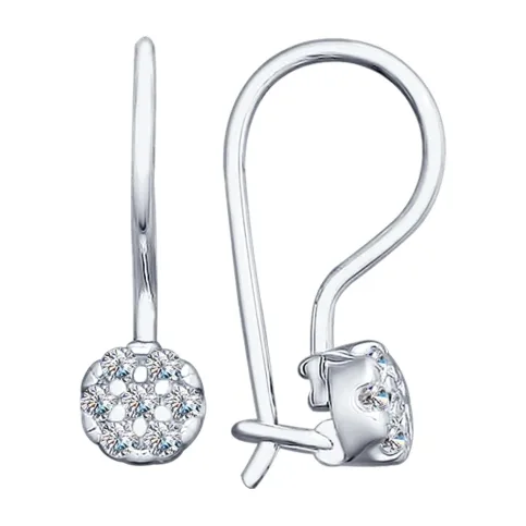 Серьги детские из серебра с фианитами — арт. 000-224606