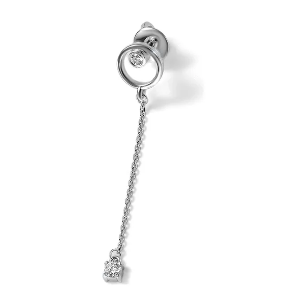 Серьга из белого золота с бриллиантами — арт. 11219-000067