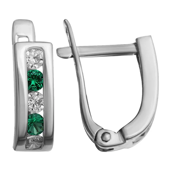 Серьги детские из серебра с фианитами — арт. 000-280138