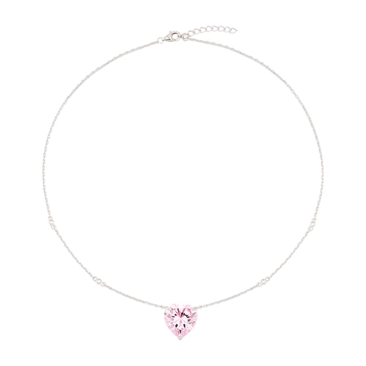 Колье из серебра с подвеской розовое сердце Holy Silver Poison Drop — модель js670r4