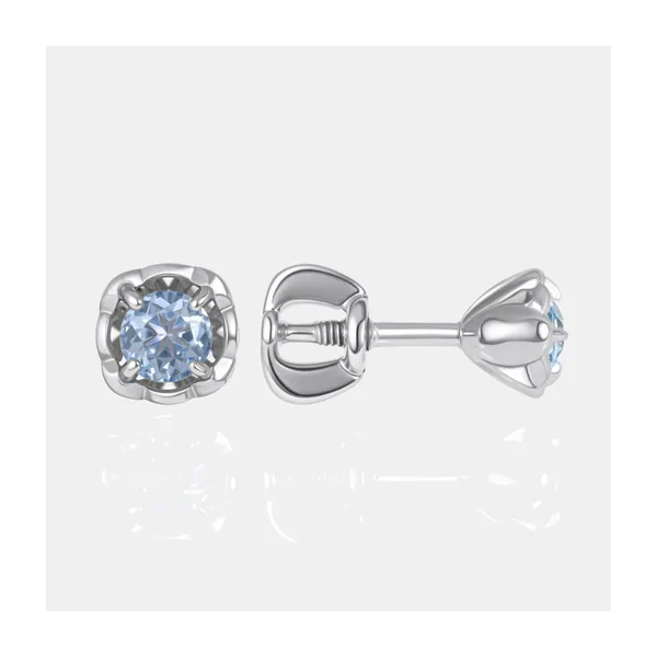 Серьги гвоздики из серебра с топазами — арт. 000-399644
