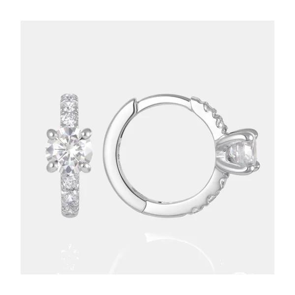 Серьги конго из серебра с фианитами — арт. 000-385898