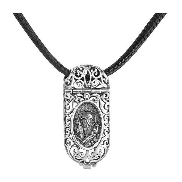 Серебряная подвеска-складень на шнурке «Спиридон/Матрона» — арт. 057457
