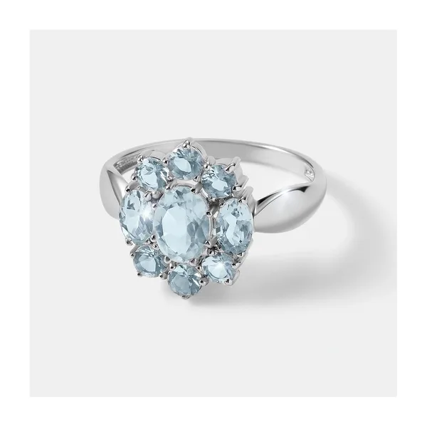 Серебряное кольцо с аквамаринами — арт. 10322-005859