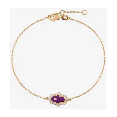 Браслет-цепь из золота с бриллиантами и эмалью Hamsa Vif Lumiere D'OR Poison Drop — модель jexi07s