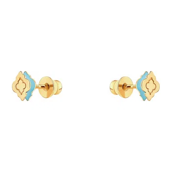 Серебряные позолоченные пусеты Марокко с бирюзовой эмалью LUTA Jewelry Poison Drop — модель zcegfe7 — фото 2