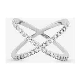 Мини-кольцо «Икс» из серебра с фианитом WANNA?BE! Poison Drop — модель xhvbk79