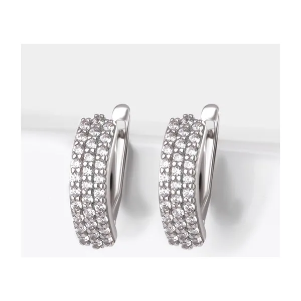 Серьги из серебра с фианитами — арт. 000-320415