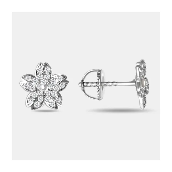 Серьги гвоздики из серебра с фианитами — арт. 000-386230
