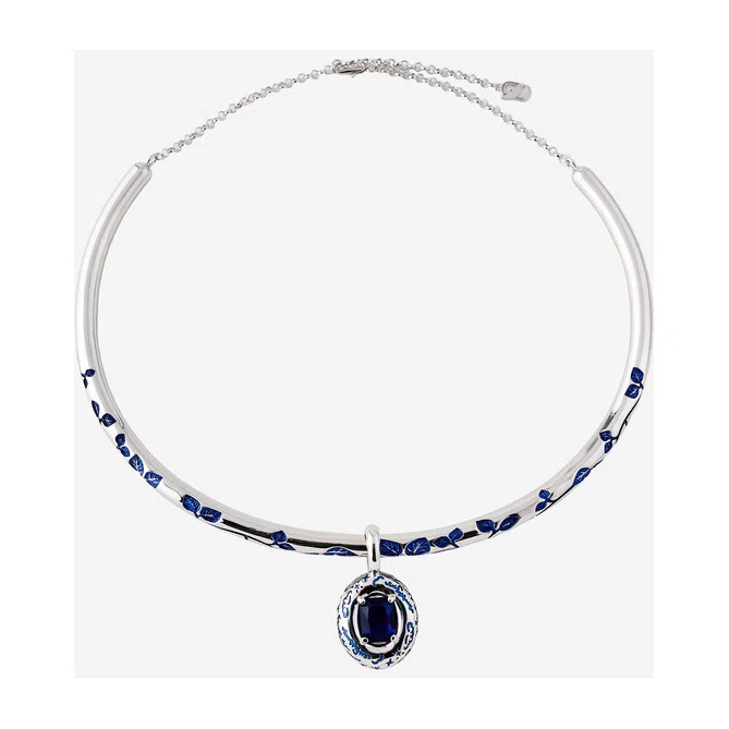 Колье из латуни с фианитом «Mistery Bloom» Blue Jay Poison Drop — модель ru8pgji — фото 2