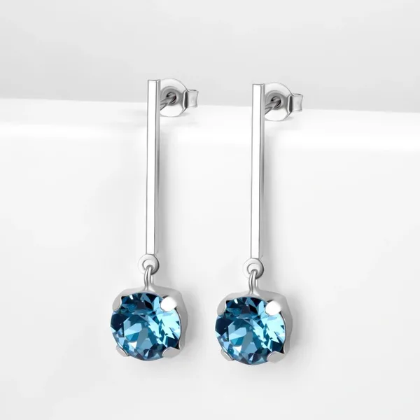 Серьги гвоздики из серебра с кристаллами Swarovski — арт. 000-390293