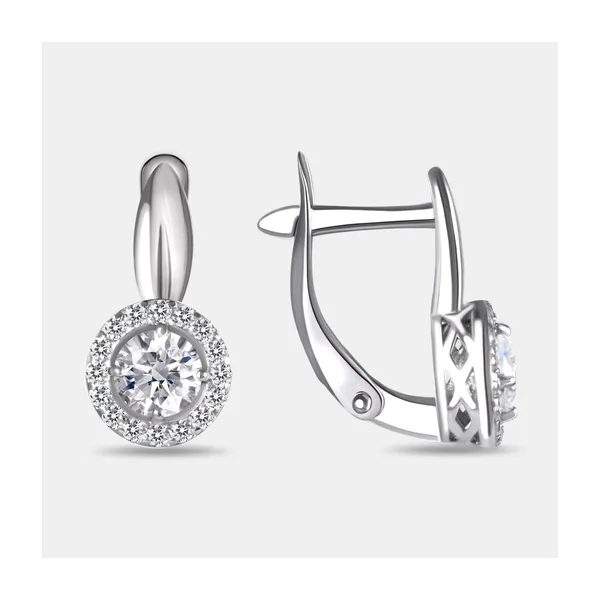 Серьги из серебра с фианитами — арт. 000-383162