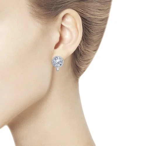 Серьги из серебра с фианитами SOKOLOV Наше золото, арт. 000-203040 — фото 2