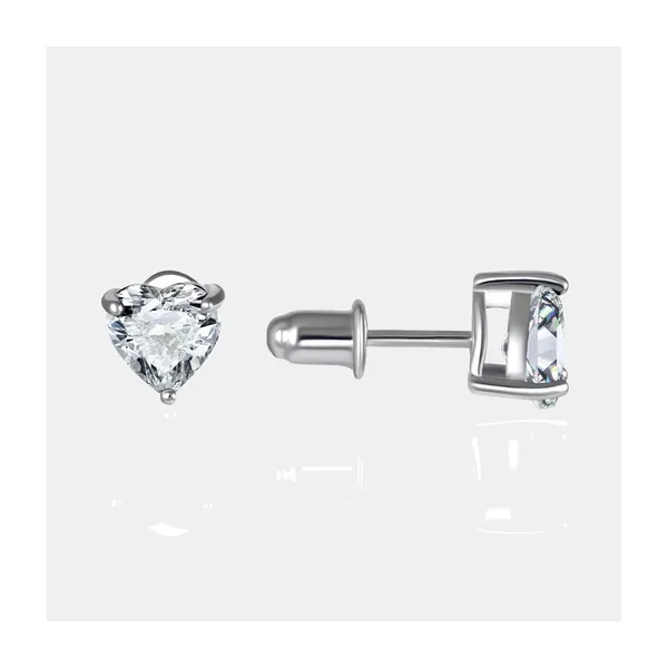 Серьги гвоздики из серебра с фианитами — арт. 000-399521