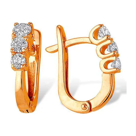 Серьги из красного золота с бриллиантами — арт. 000-317735