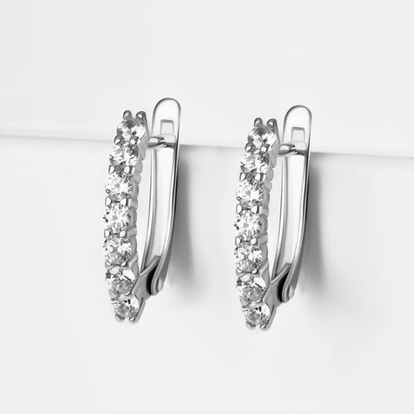 Серьги из серебра с фианитами — арт. 000-366235