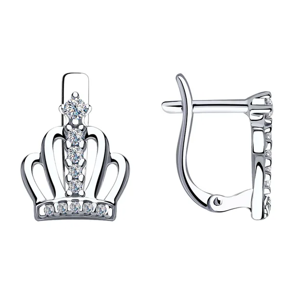 Серьги из серебра с фианитами — арт. 000-341587
