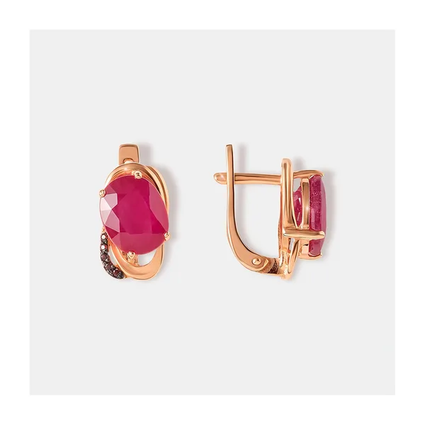 Серебряные серьги с рубинами — арт. 10521-001720