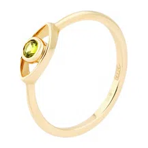 Кольцо из желтого золота в виде глаза с вставкой из демантоида среднее Herald Percy Diamonds Poison Drop — модель 9u43ktx — фото 6