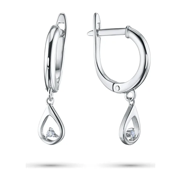 Серьги из серебра с синтетическими алмазами