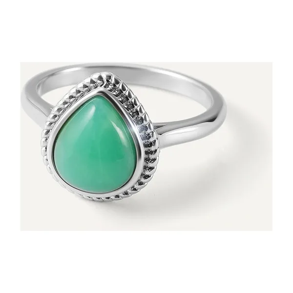 Серебряное кольцо с зеленым халцедоном — арт. 10322-003783
