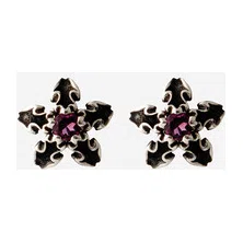 Пусеты из серебра с родолитом Baroque orchid Sparkle NoBrandName Poison Drop — модель rkecnq2