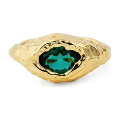 Позолоченная печатка Elle с зеленым кварцем Ringstone Poison Drop — модель 2y2zanb — фото 2