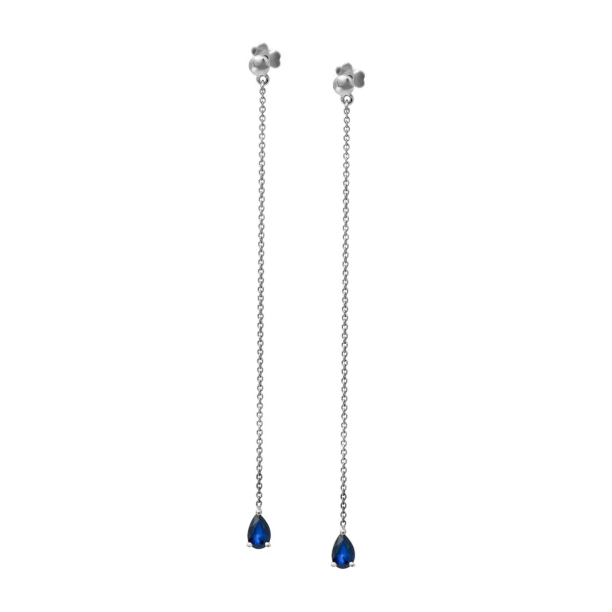 Серьги-дорожки из белого золота с сапфирами Herald Percy Diamonds Poison Drop — модель fuat7wh