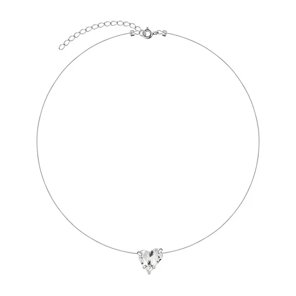Минималистичный чокер с кристаллом в виде сердца, Love Mini Crystal — модель qht547t