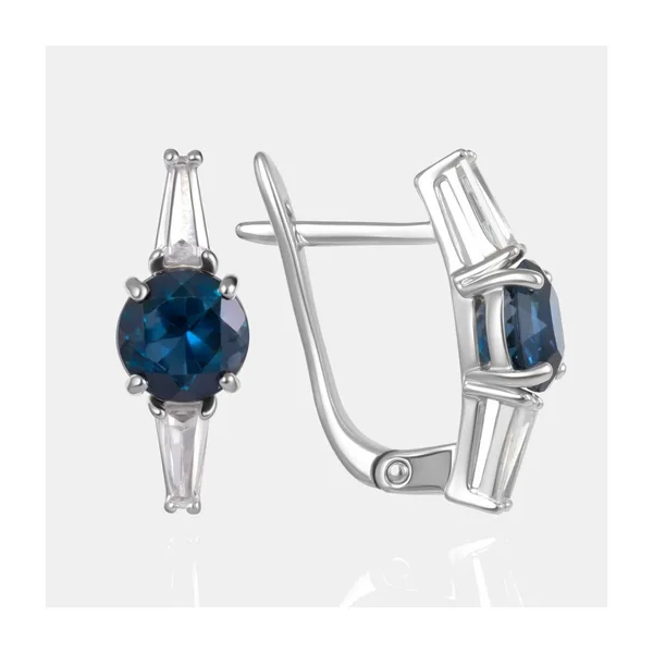 Серьги из серебра с топазами и фианитами — арт. 000-401119