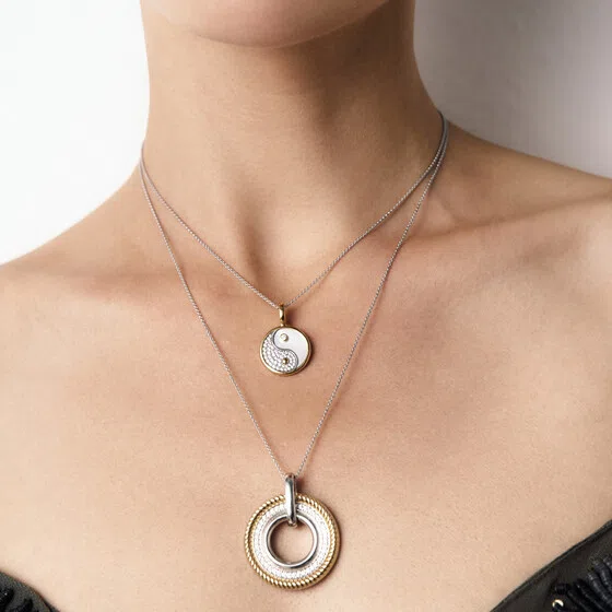 Биколорное колье с подвеской Yin Yang из серебра с фианитами и перламутром TI SENTO Poison Drop — модель jn3jkw1 — фото 2