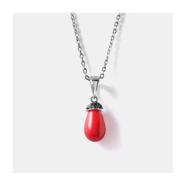 Серебряная подвеска с кораллом