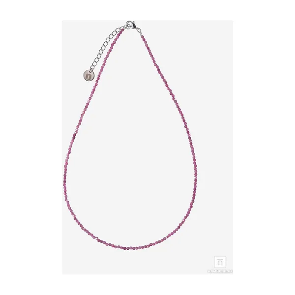 Бусы из корунда красного — арт. 37207