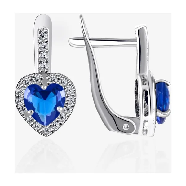 Серьги из серебра с фианитами — арт. 000-402113