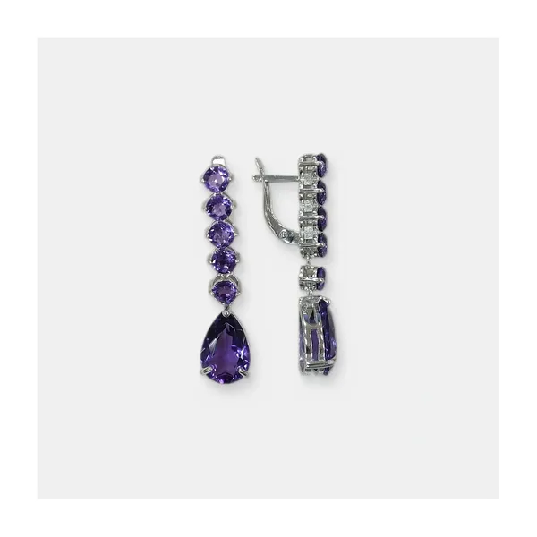 Серебряные серьги с аметистами — арт. 10522-006260