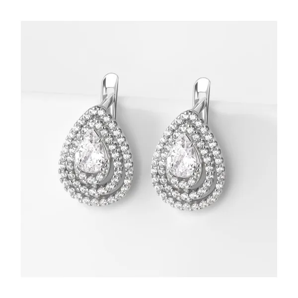 Серьги из серебра с фианитами — арт. 000-388208
