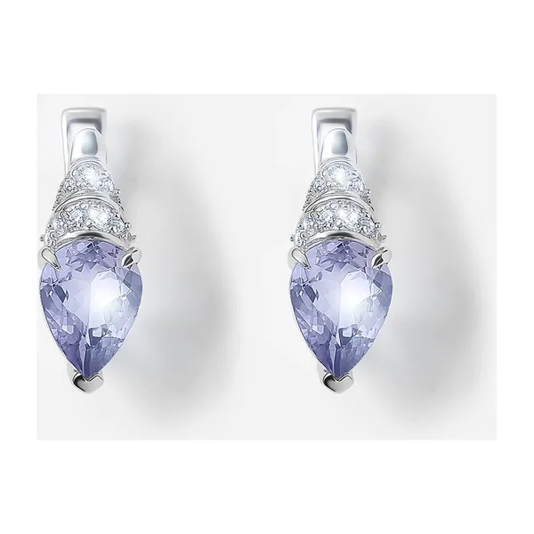 Серебряные серьги с танзанитами — арт. 10522-001737