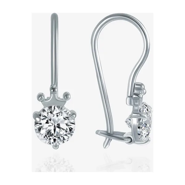 Серьги из серебра с фианитами — арт. 000-401320
