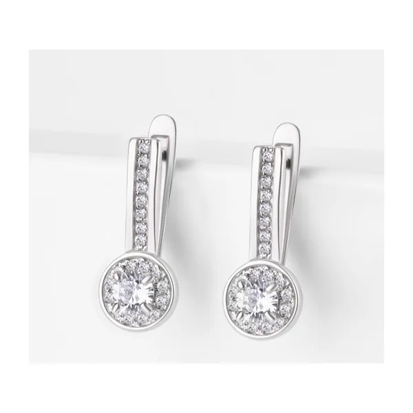 Серьги из серебра с фианитами — арт. 000-351245