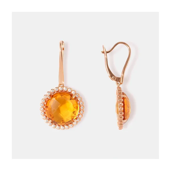 Серебряные серьги с цитринами — арт. 10522-005449