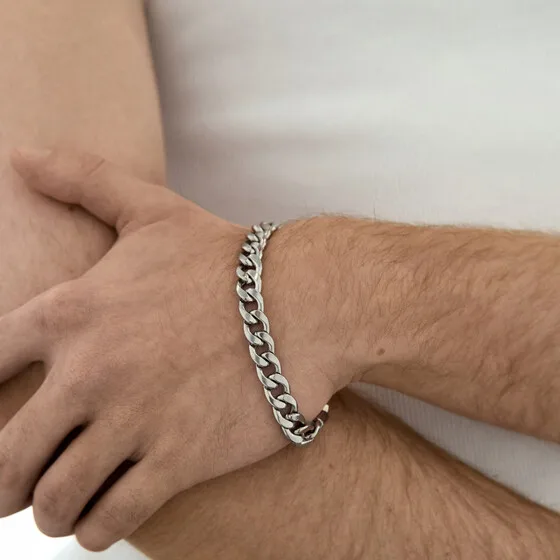 Серебристый браслет BRACELET INK — модель f5qqi0n