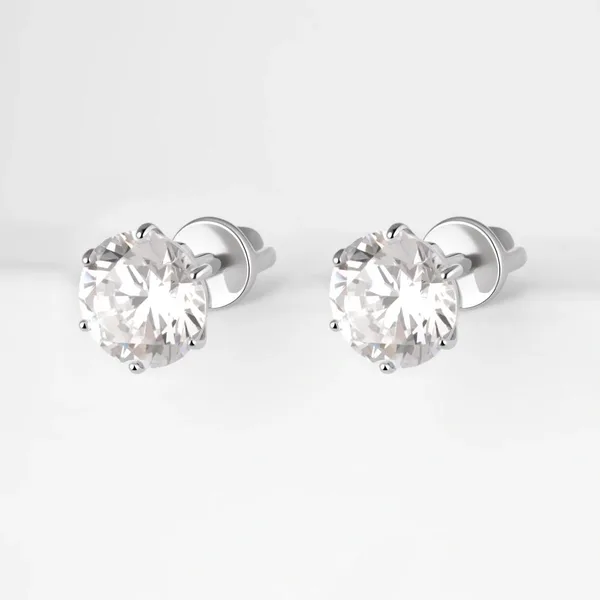 Серьги гвоздики из серебра с фианитами — арт. 000-386697