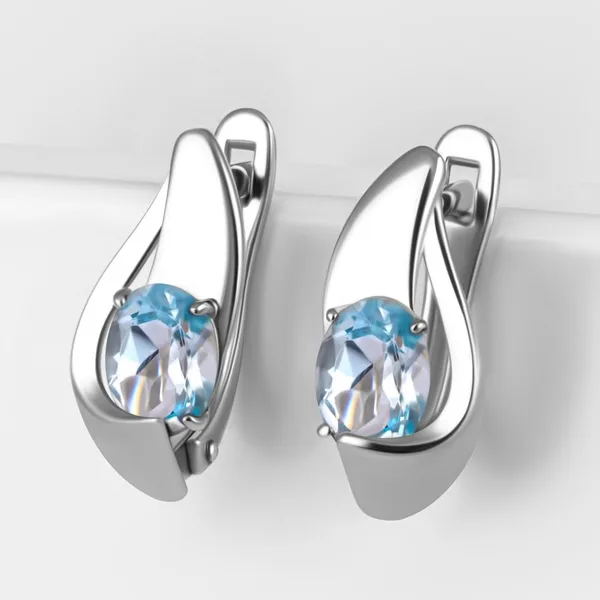 Серьги из серебра с топазами — арт. 000-387247