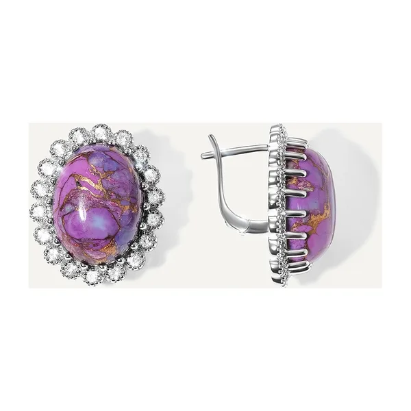 Серебряные серьги с бирюзой Мохаве — арт. 10522-003607
