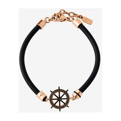 Браслет с золотистым штурвалом и кристаллами BIKKEMBERGS JEWELLERY Poison Drop — модель 4berf2b