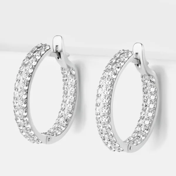 Серьги конго из серебра с фианитами — арт. 000-380759
