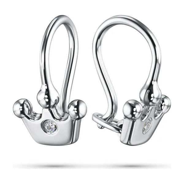 Серьги из серебра с синтетическими алмазами